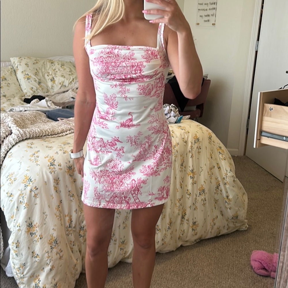Pink & white dress